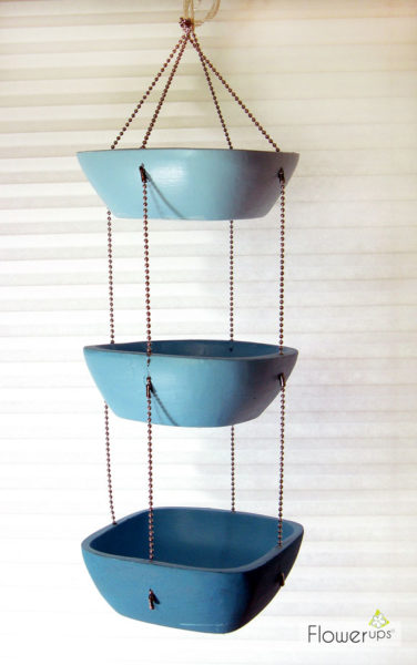 Hanging planter - wood bowls