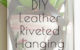 DIY Hanging Planter - made with scrap leather strips, rivets, grommets for flower pots, or other indoor or vertical garden ideas!