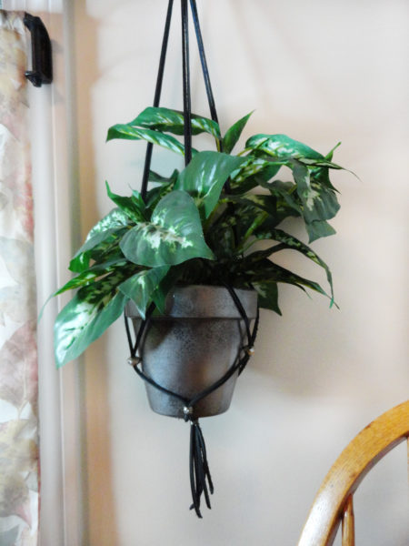 hanging planter with diy silver flower pots