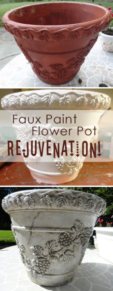 Rejuvenate and old flower pot with faux paint!